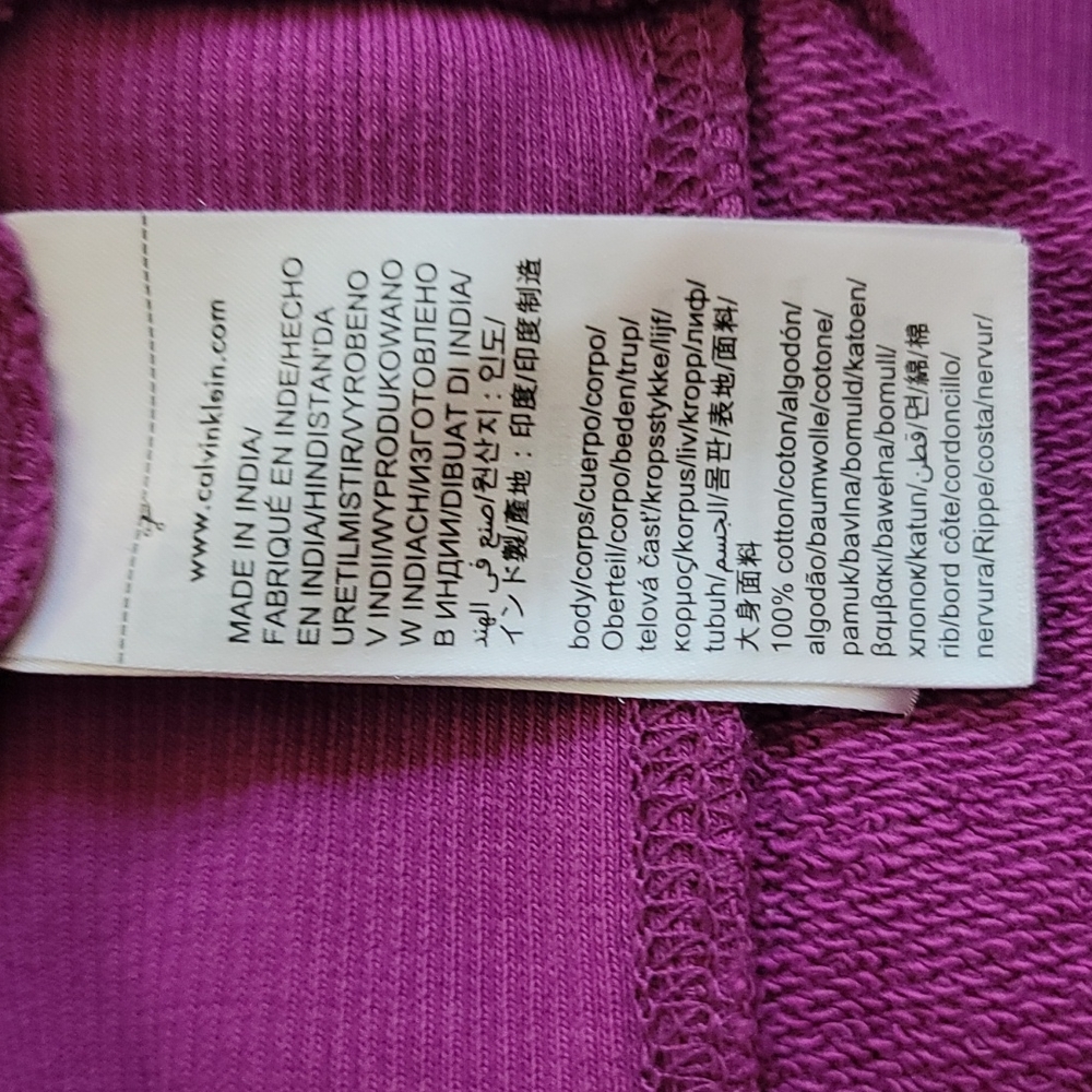 Calvin Klein Block Monogram Logo Sweatshirt in Fuschia Pink Size Medium - Picture 8 of 9